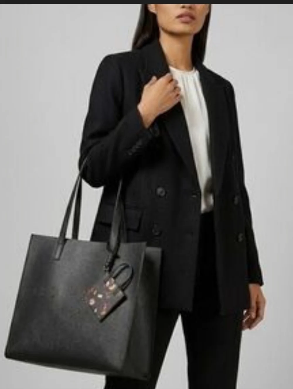2 Pc Ted Baker The Icon Soocon Embossed Tote & Cardholder Pouch Black, Floral